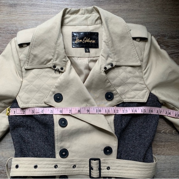Sam Edelman Tan & Gray Trench Coat S - Picture 3 of 10